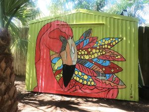 Pink flamingo artwork by a Tampa pink flamingo artist in Florida